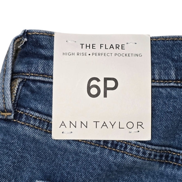 NWT Ann Taylor The Flare Jeans, Medium Wash, Size 6 Petite - Picture 10 of 10